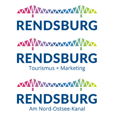 Die Logos nach der Neugestaltung für die Stadt und die Rendsburg Tourismus und Marketing GmbH